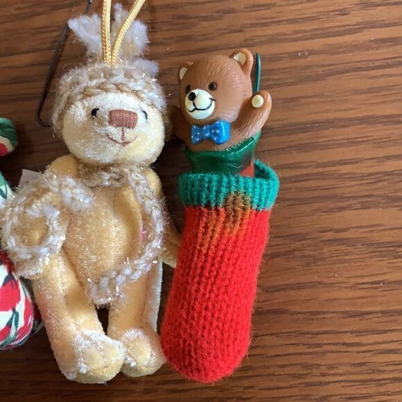Lot of 4 small Christmas bear ornaments - Picture 3 of 11